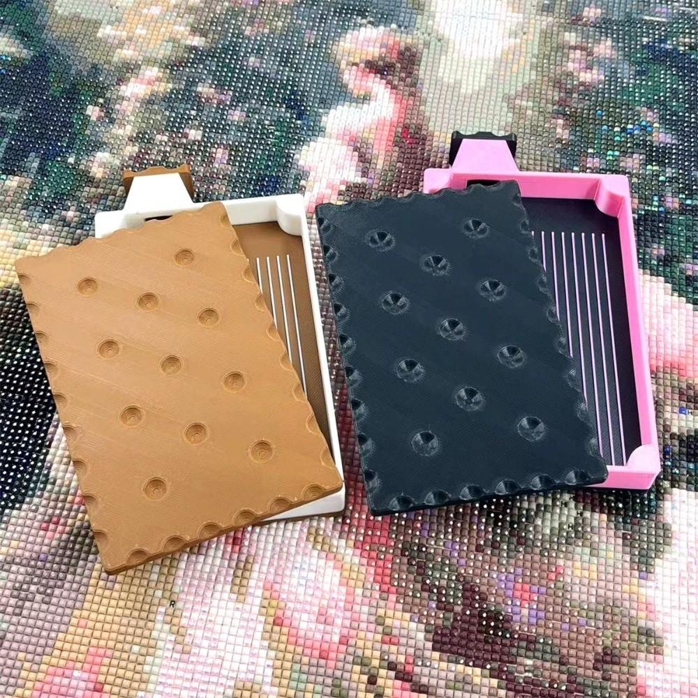 DIY Craft Diamond Painting Tray Kits Embroidery With Lid Drill Storage Box Beading Plates Biscuit Shape