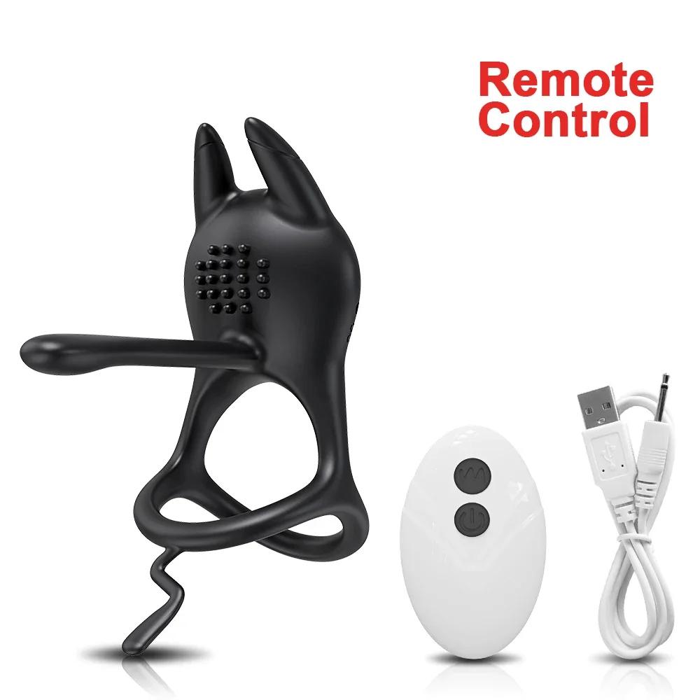 Vibrating Cock Ring Penis Ring for Men Ejaculation Delay Remote Control Penis Extension Clit Stimulator Sex Toy for Couples 18+