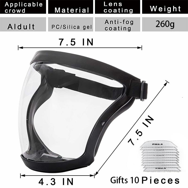 Scut de protecție completă a feței Mască anti-aburire reutilizabilă, rezistentă la praf. Mască de protecție de siguranță.