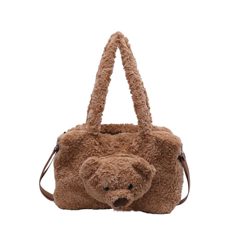 Autumn and winter popular niche cute doll shoulder bag women's new commuter leisure large capacity double shoulder hair bag