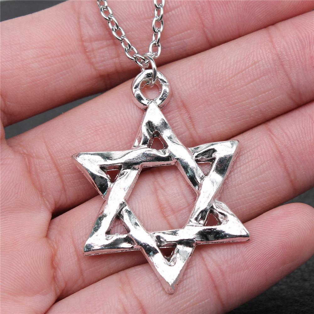 Celtic Symbols Hexagrams Mystical Amulet Pendant Antique Bronze Metal Daughter Collar Necklace Handmade
