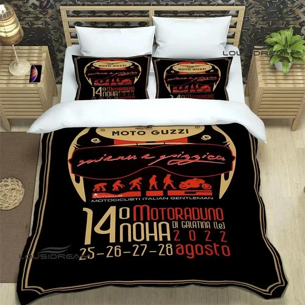 Luxury New 3D Print Guzzi Motorcycle Bedding Sets Exquisite Bed Supplies Set Duvet Cover Bed Bedding Set Luxury Birthday Gift