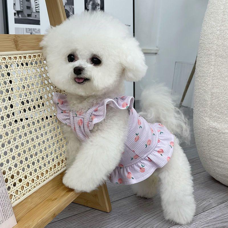 Pet Dog Clothes Spring Summer Suspender Bigbear Teddy Yorkshire Schnauzer Small Dog Princess Vest Thin