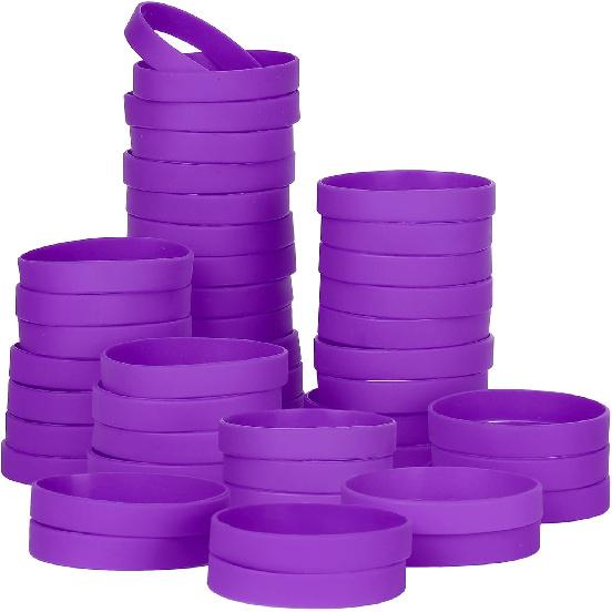 100PCS Blank Silicone Wristbands Elastic Universal Bracelets Rubber Wholesale Bracelet Bands Bulk