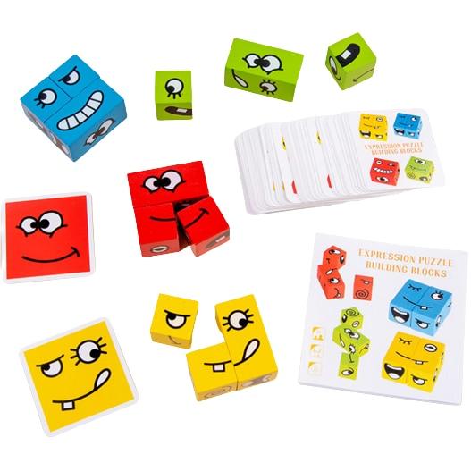 Set Cuburi Descopera Emotii Si Expresii Kids Emotion Recognition Blocks Learning Toy for Emotional Expression Early Education Cognitive Development