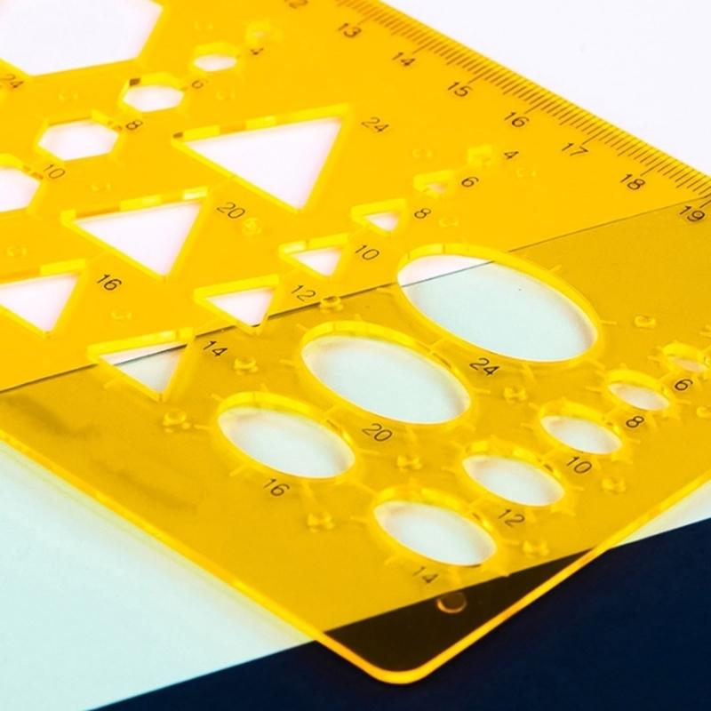 Geometric Stencil Geometric Drawing Templates Circle Stencils Clear Measuring Ruler for Engineering Drawing Building