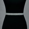 Long Ribbon Crystal Belt Plus Size Dress Waistband Elastic Rhinestone Belt  Wedding