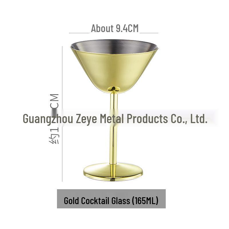 Creative High-Stemmed Stainless Steel Cocktail and Ice Cream Glass