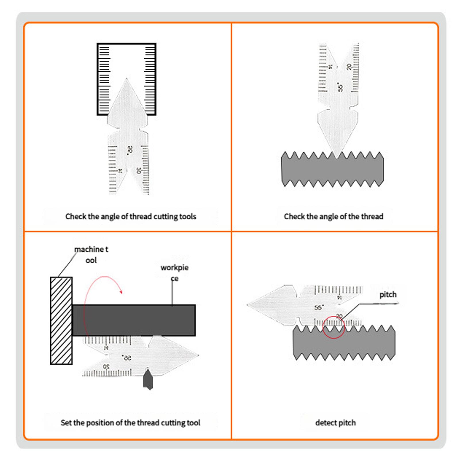 

Steel Thread Measuring Gauge Set Center Gauge With Engraveds Marking For Metric Whitworth Standards Thread Verification 1