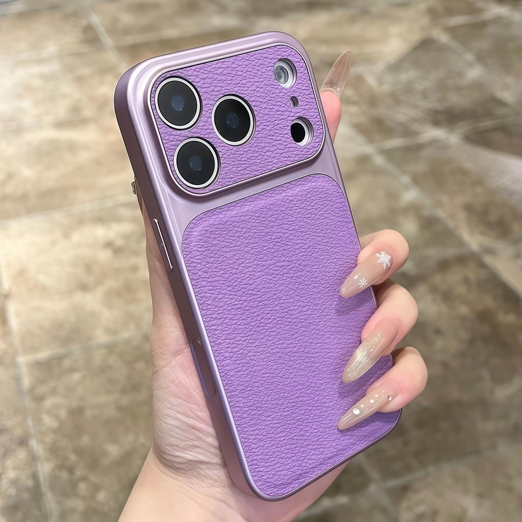 Lichee Pattern Cortex Leather Phone Case For For Iphone 13 14 15 16 17 Pro Max Air Soft Silicone Bumper Back Cases Cover