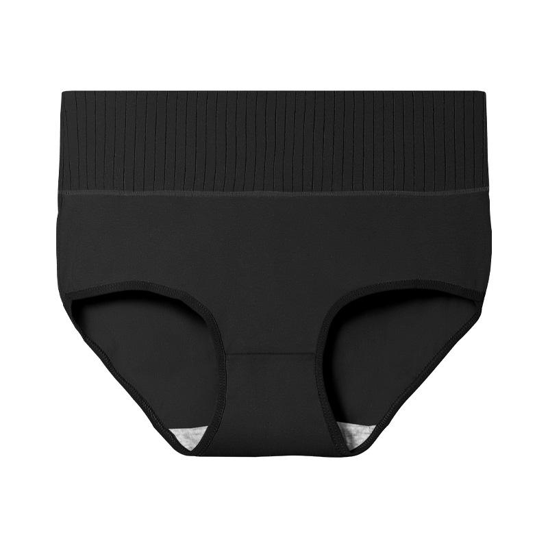 

Женские хлопковые трусики-треугольники с высокой посадкой - Бесшовные, дышащие, летнего стиля, с ластовицей из 100% хлопка XL чёрный