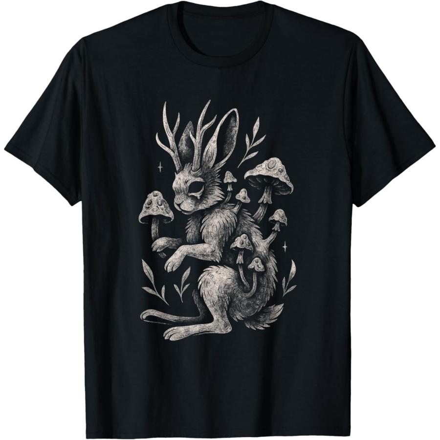 Jackalope Грибной Заяц Кролик Темный Фейрикор Лесной Ужас Футболка S