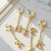 18K Gold Bubble Initial Pendant Keychain