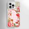 Pink Strawberry Cartoon S-Shortcake Phone Case For iPhone 16 15 14 13 12 11 Pro Max White Matte Laser Metallic Aurora Funda