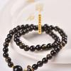 Obsidian bracelet, gold obsidian bracelet, double-circle fortune beads, new Chinese style couple's bracelet for women and men, beaded bracelet, Qixi