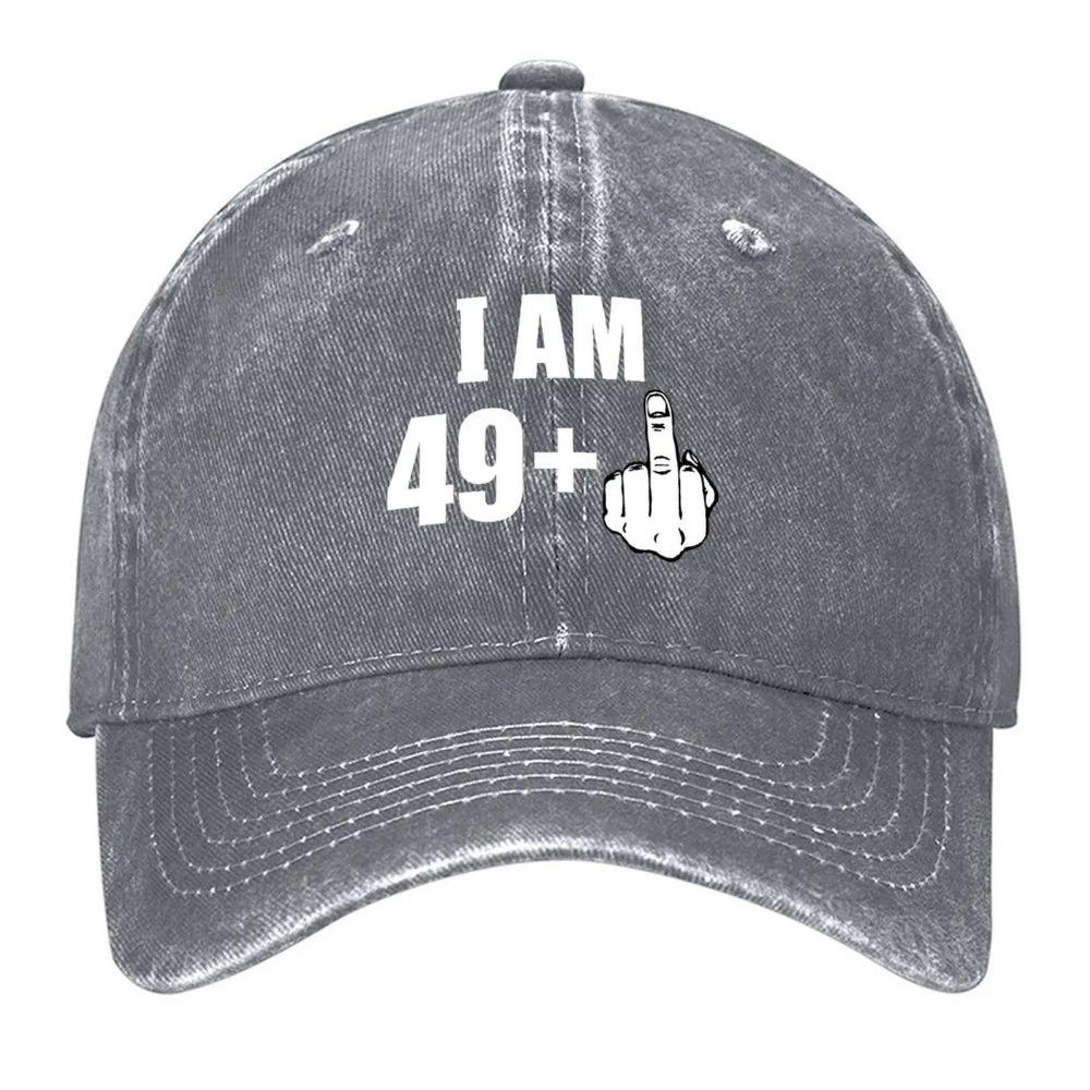 Happy 50Th Birthday I Am 49 Plus 1 Middle Finger Baseball Cap Trucker Cap Hat Men Women Hats Outdoor Sun Protection Fishing