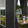 Faltpavillon, Biergartenpavillon, 4 abnehmbare Seitenwände, 2 Fenster, Metallgestell, 2 x 2 m, Schwarz