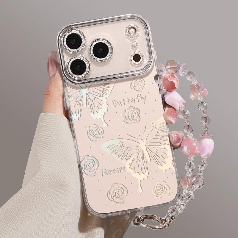 Hollow Butterfly Apple 17promax Mobile Phone Case 17pro Anti-drop 17 Feather Yarn Air Women Ins All-inclusive 16 Shell