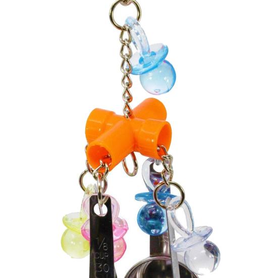 Bird Swing Parrot Cockatiel Cage Spoon Hanging Climbing Bite Chewing Pet Toy