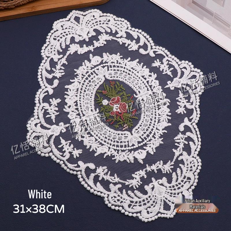 French Retro Lace Floral Table Placemat - European Pastoral Design for Afternoon Tea
