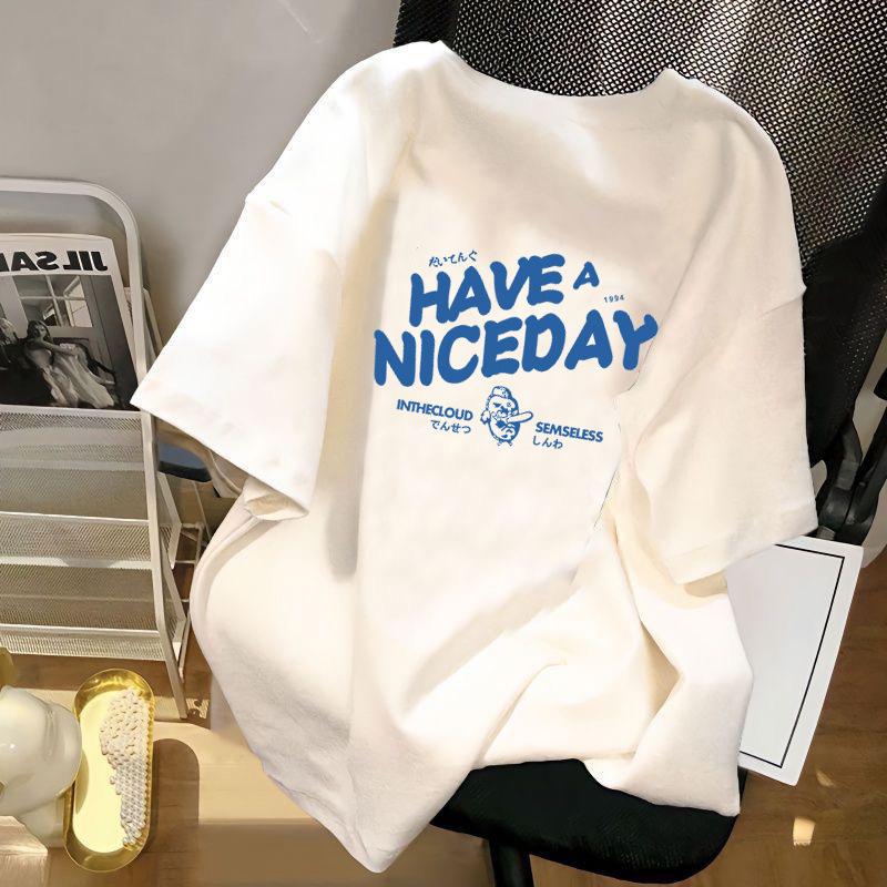 Unisex Short Sleeve Tee Round Neck Casual T-Shirt Polyester Printed Summer Sports Daily Wear
