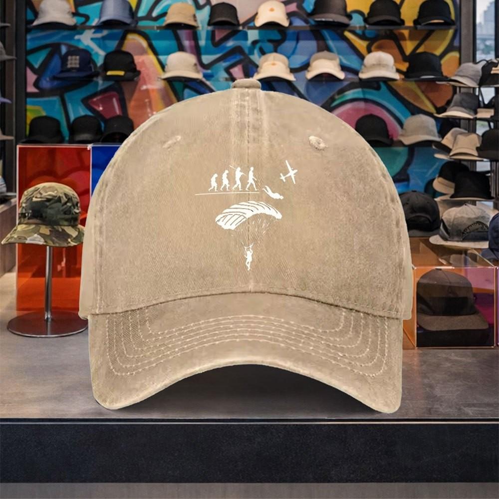 Fallskärmshoppning Evolution Fallskärm Keps Unisex Tvättad Bomull Justerbar Casual Utomhus Snapback Hatt