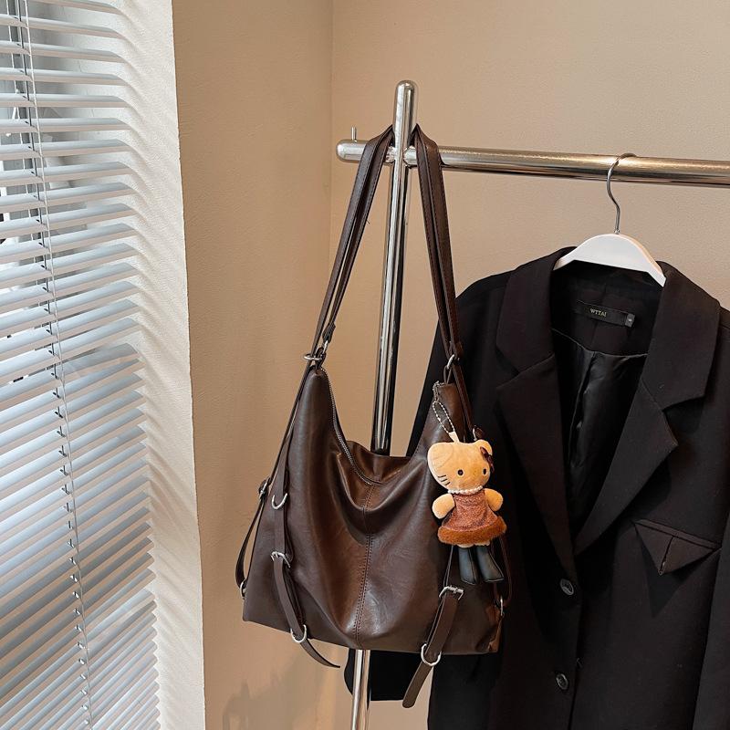 Large Capacity Bag Women's 2025 Autumn New Fashion Casual Tote Bag Retro Commuter Messenger Bag Backpack Bag