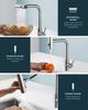 4 Modes Waterfall Kitchen Faucet Stream Sprayer Stainless Steel Hot Cold Single Hole Deck Mounted Water Sink Mixer Wash Tap 3668