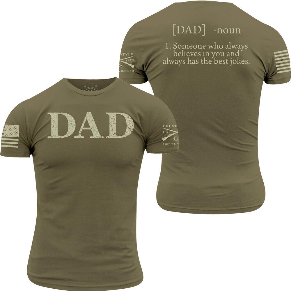 

Зеленая футболка унисекс в стиле милитари Grunt Style Dad Defined