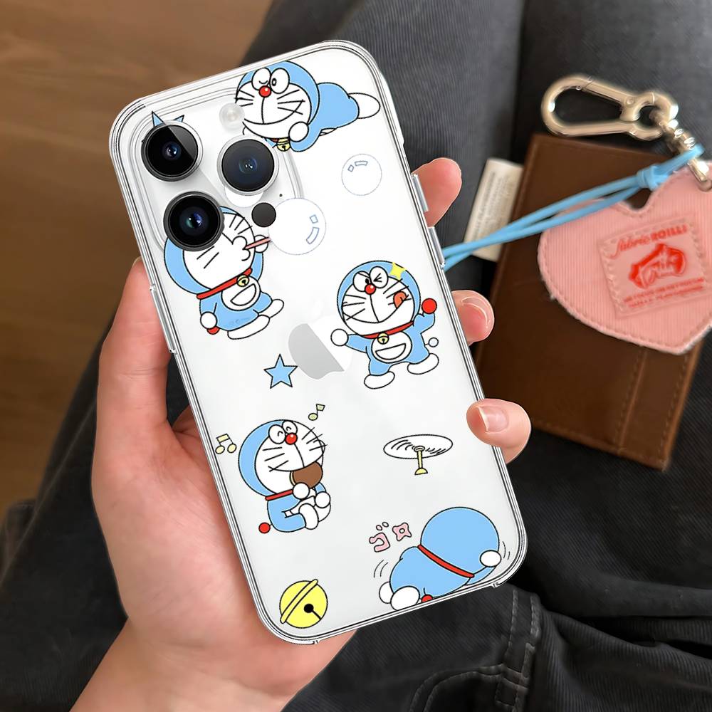 Anime Cute D-Doraemon-S Phone Case For Iphone 17 16 15 11 13 14 Pro Max 7 8 Plus X Xr Xs Max Se2020 12mini Transparent Cover
