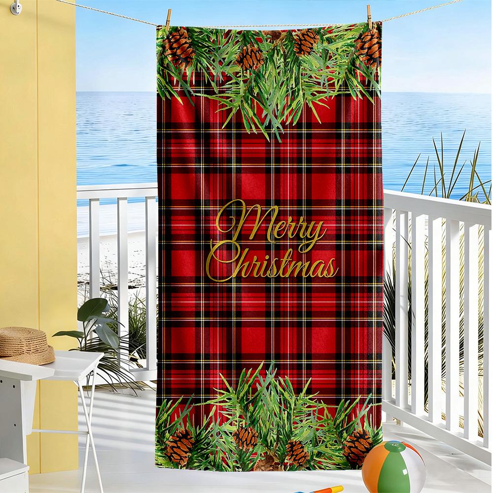 Christmas Beach Towel Super Soft Microfiber Quickdry Fabric Comfortable Lightweight