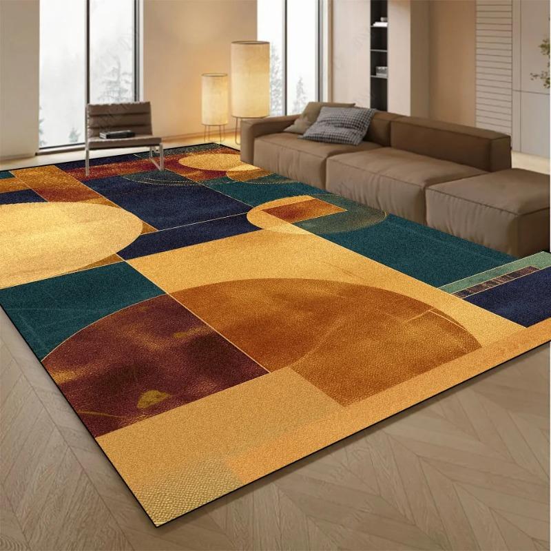Moderner Geometrische Kunst Wohnzimmerteppich Buntes Abstraktes Design Indoor Teppich Dekorative Fußmatte für Wohnzimmer Heimdekor