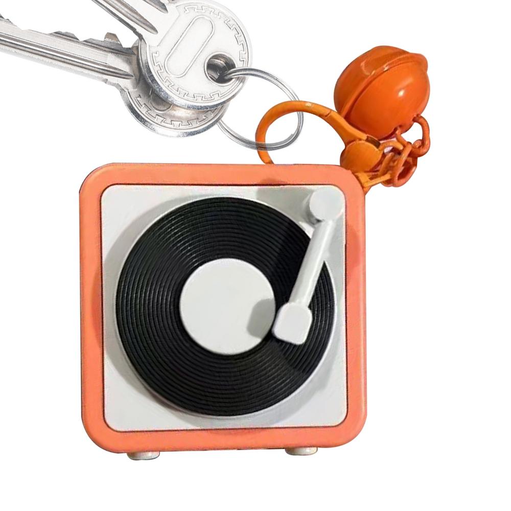 Record Player Keychain Recording Function Vintage Small Vintage Recorder Keychain Decorative Couples Keyring For Keys