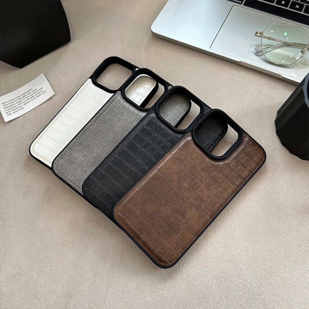 Crocodile Leather Pattern 15 Apple 16 Mobile Phone Case 14promax Retro High-end Style 12 Suitable for IPhone 13 Personality Trend