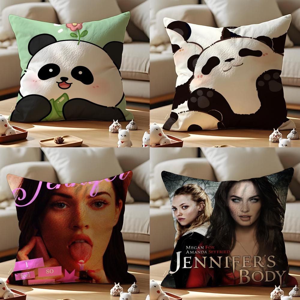 Cushion Cover Anti-dustmite Pillowcase Invisible Zipper Silky Short Plush Sofa Cushion Cover Weird Expression Doodle