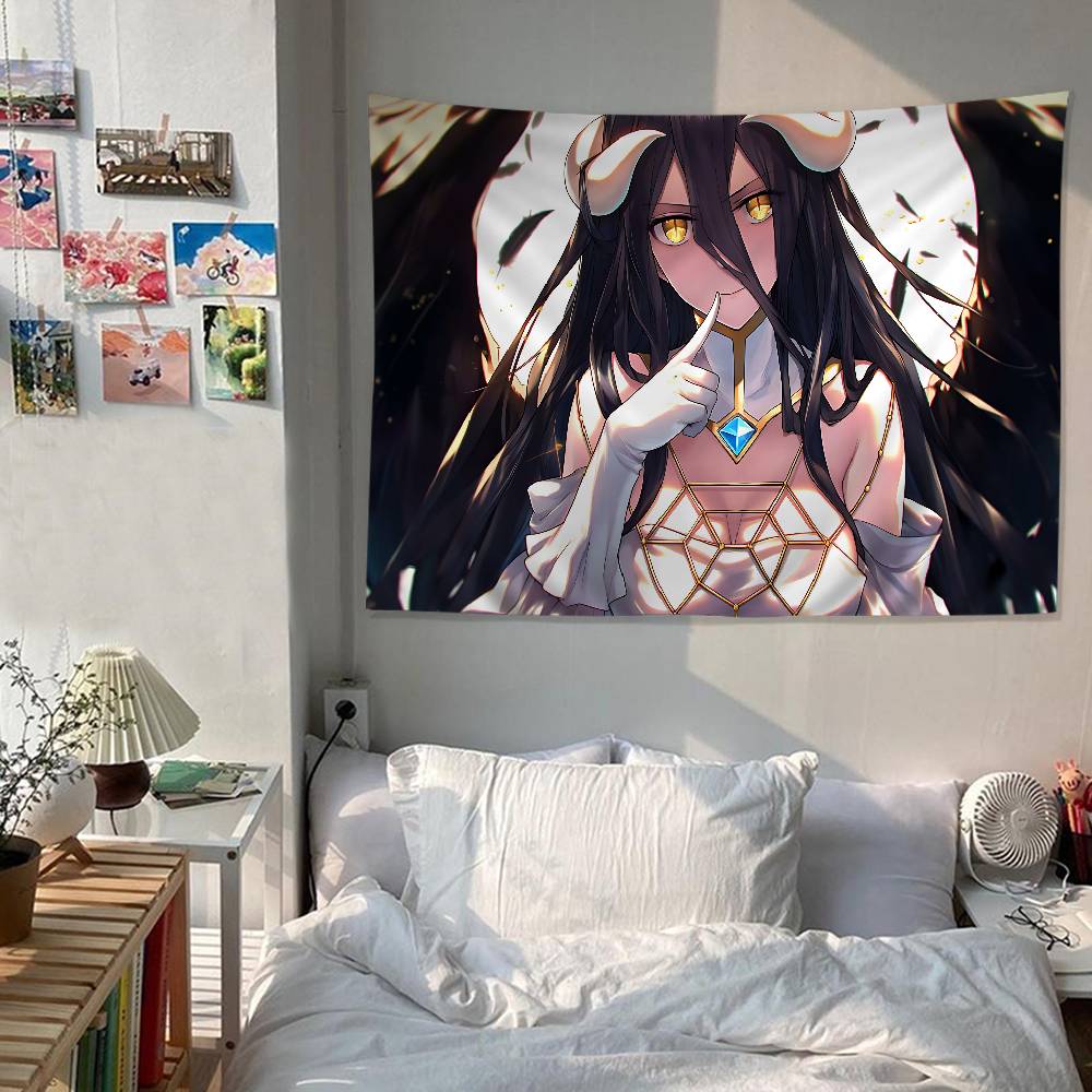 Gamer Albedo Anime Sexy Mädchen Cartoon Wandteppich Kunst Science-Fiction Zimmer Heimdekoration Kunst Heimdekoration