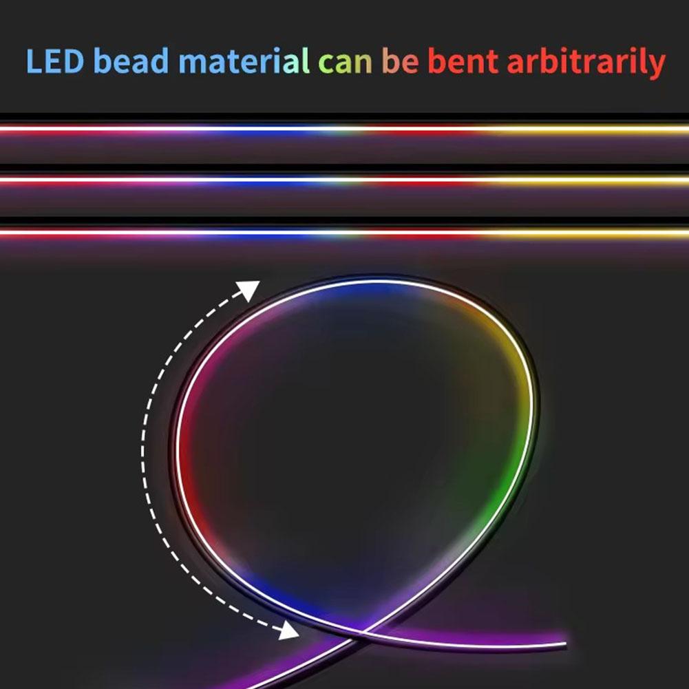 Full Color Streamer Car Ambient Lights RGB APP 64 Color Universal LED Interior Hidden Acrylic Strip Symphony Atmosphere Lamps