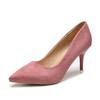 Large Size 45 High Heel Suede High Heels Female Pointy Thin Heel Shallow Mouth Korean Version Pink Single Shoes