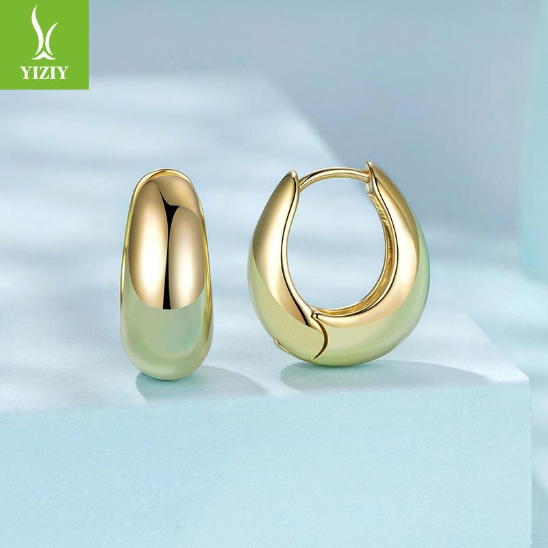 

Fashion Ol Ear Buckle 925 Silver Needle Simple Temperament Earrings Cold Wind Versatile Ins Wind Thin