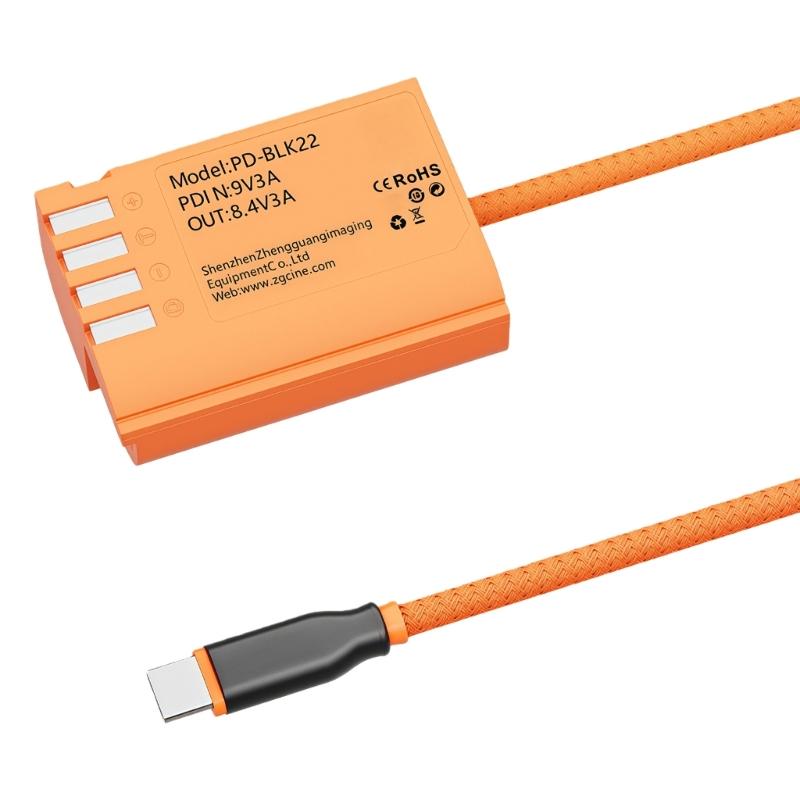 

60cm USB C To DMW BLK22 Simulated Dummy Battery Adapter Cable For Camera S5II GH6 GH5II 1