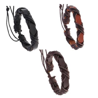 Practical Handwoven Sturdy PU Leather Bracelet for Men and Women Accessory for Music Festivals and Gatherings Use