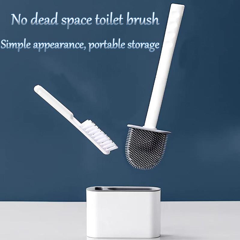 1pc Toilet Brush with No Dead Corners, No Punching In the Bathroom, Washing Toilet Brush, Household Wall Mounted Drain Long Hand