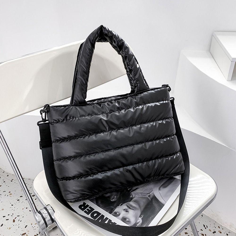 Travel Crossbody Handbag Lightweight Quilted Puffy Handbag Down Cott Padded Shoulder Bag Puffer Tote Bag Women's Handbags