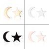Asymmetrical Korean Moon and Star Stainless Steel Earrings