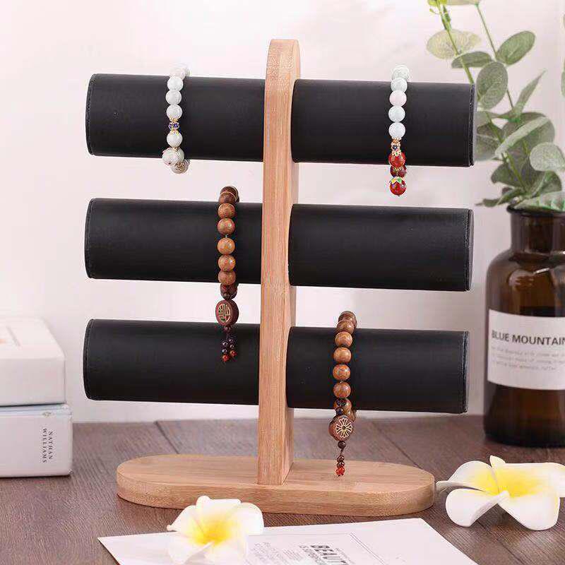 Bamboo Three-Tier Bracelet and Watch Display Stand