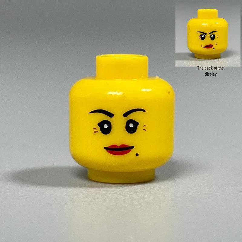 Building Block Minifigure Heads Set – Facial Expressions in Yellow