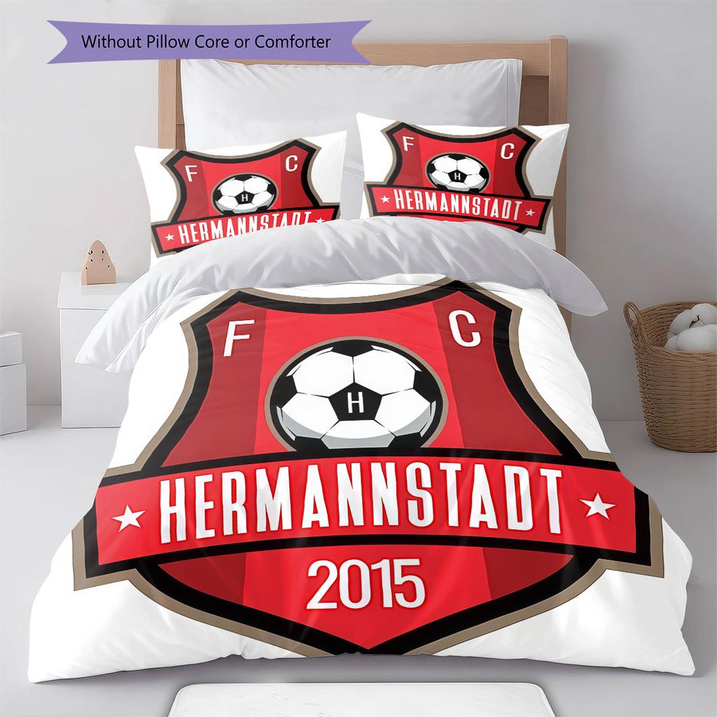 FC Hermannstadt Bedding Quilt Set Quilt Cover Pillowcase Home Decoration Birthday Gift (1 * duvet cover + 2 * pillowcase, without core)