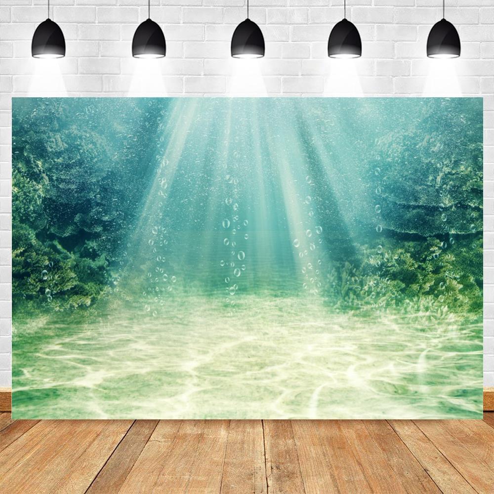 Underwater World Seabed Photography Backdrop Decor Ocean Undersea Fish Coral Baby Birthday Background Photo Studio Props Custom