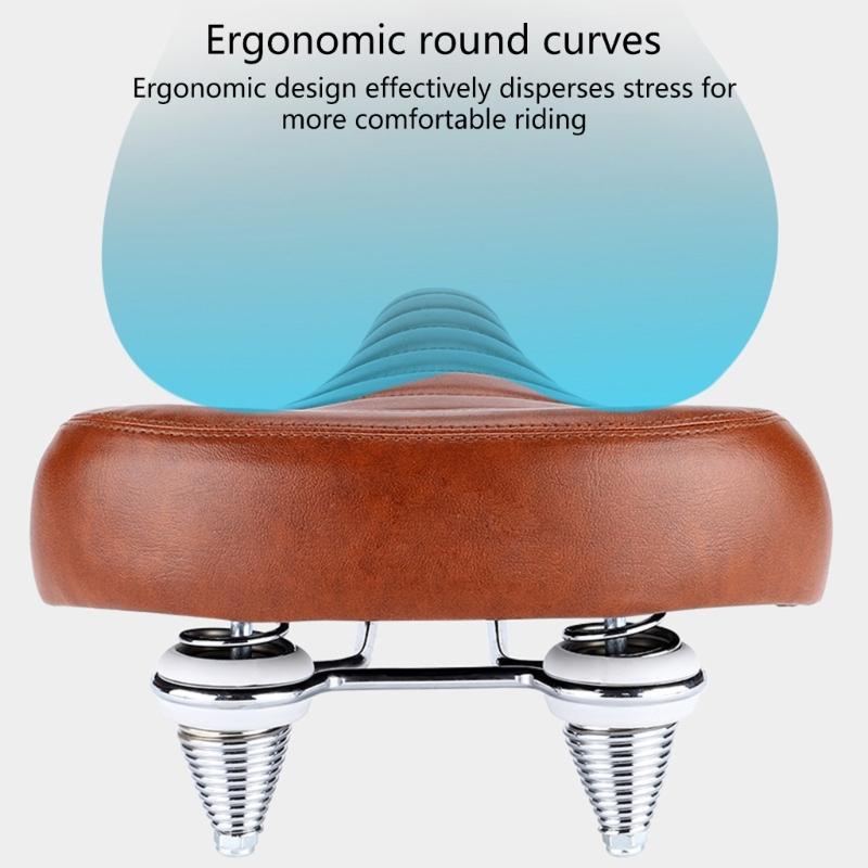 Ergonomic Bike Saddle Bike Seat with Shock Absorption and Waterproof Leather Suitable for Long Rides Water resistant