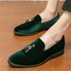 New Arrival Fashion Pointed Velvet Tassels Shoes For Men Designer Casual Loafers Formal Dress Footwear Sapatos Tenis Masculino